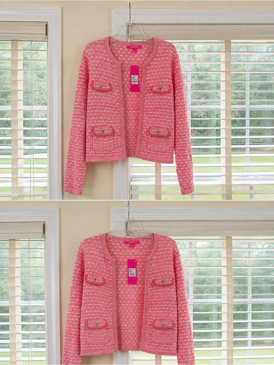 Lilly Pulitzer Jackets & Blazers - Lilly Pulitzer Pink Tweed Open-Front Jacket